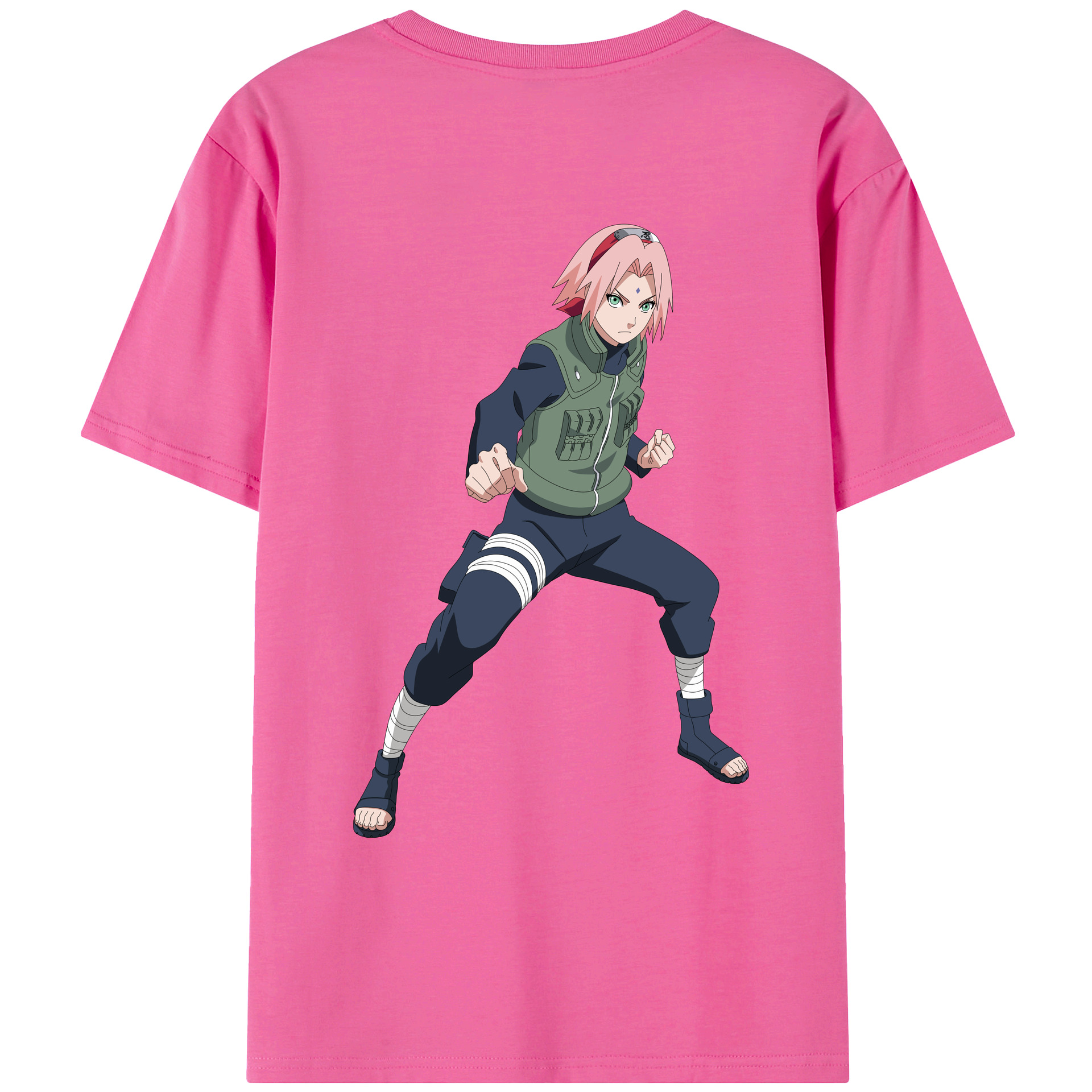 （画像用） NARUTO -ナルト- 春野サクラ Haruno Sakura レディース半袖Tシャツ(バックプリント)